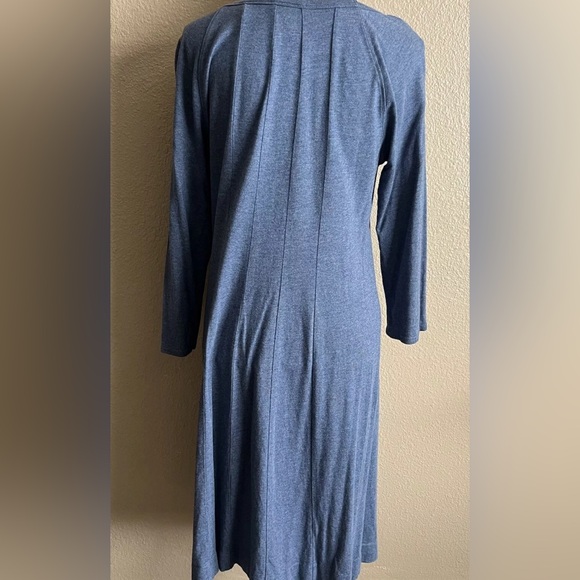 J.JILL Women’s Blue Stretch Knit Midi Min Dress 3/4 Sleeves Size Medium Tall - Picture 5 of 9